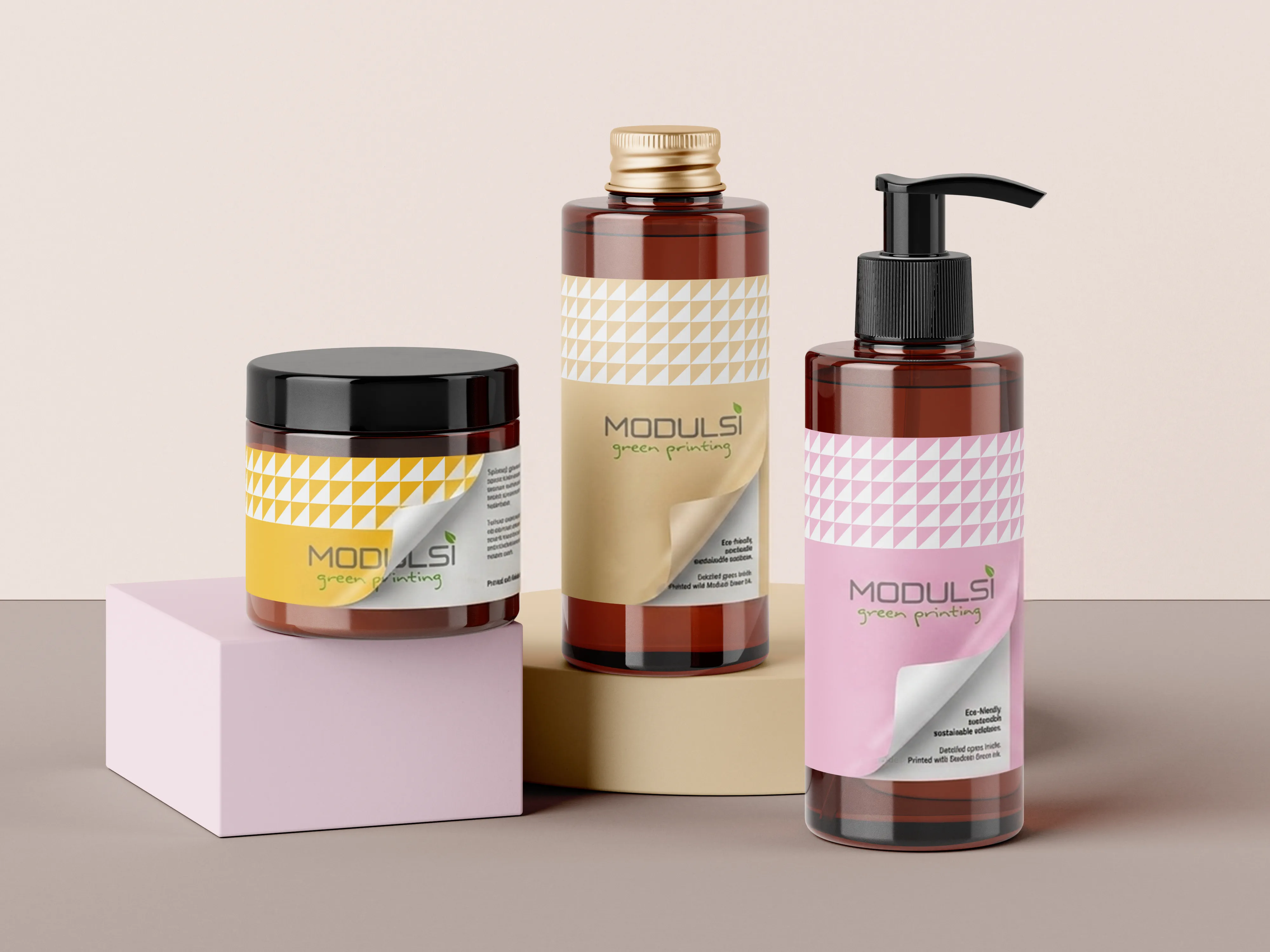 Etichette peel-off su flaconi cosmetic